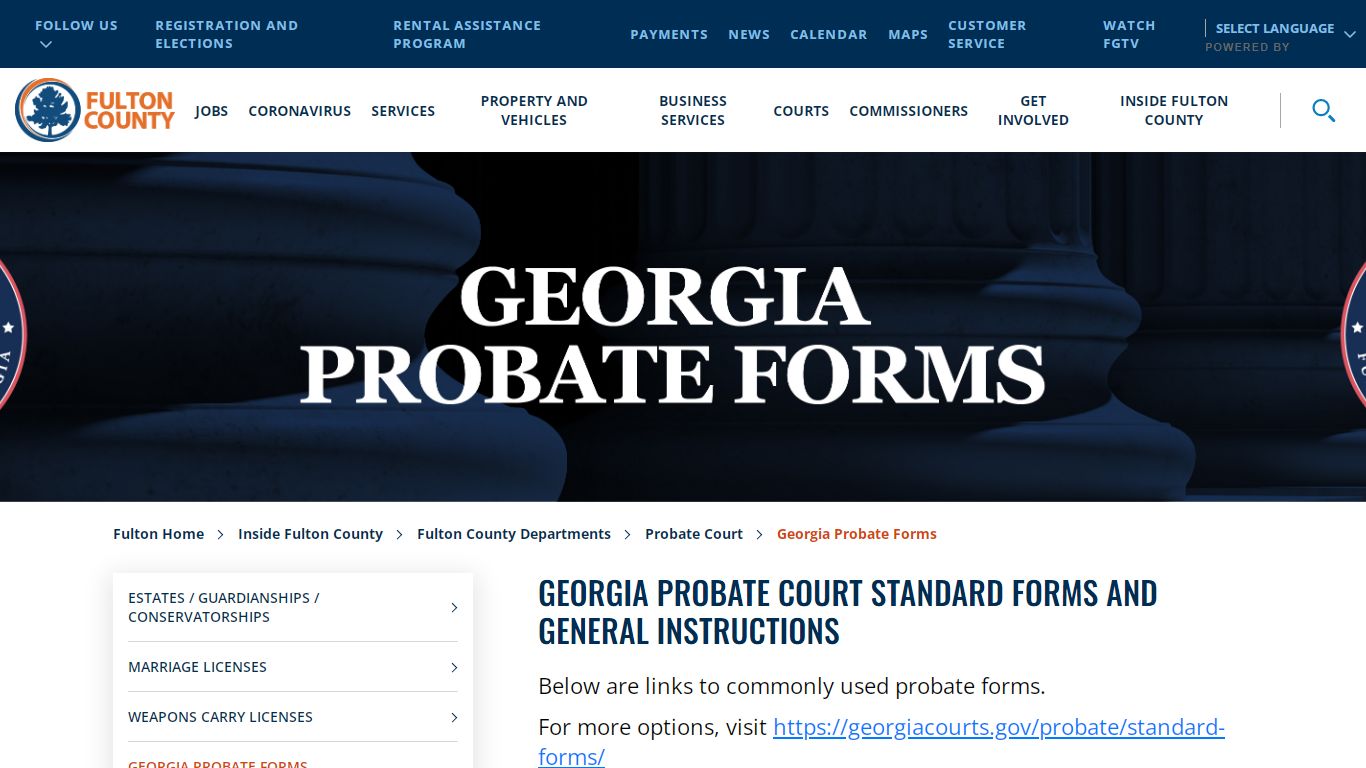 Georgia Probate Forms - Fulton County, Georgia